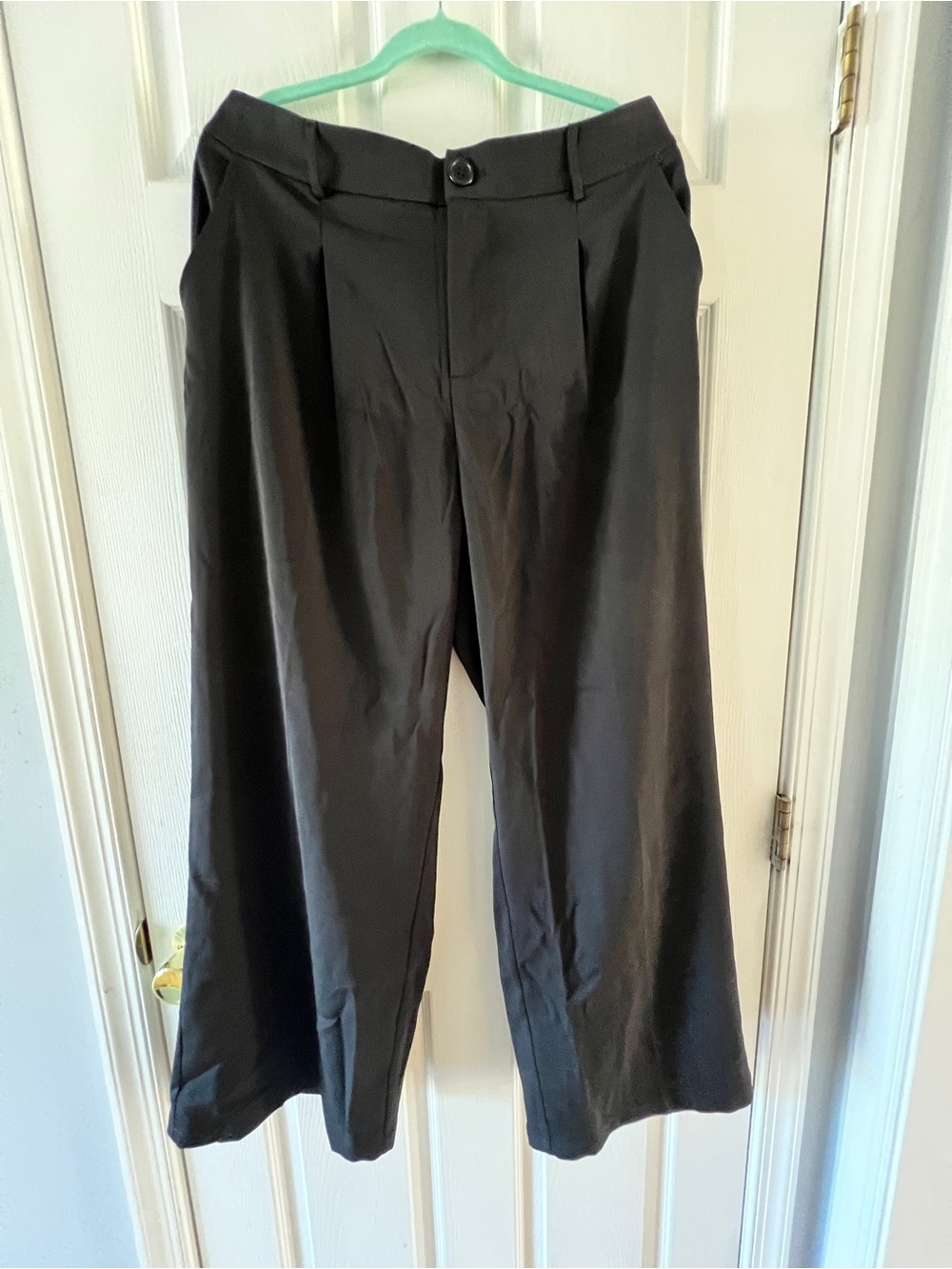 Black Wide-Leg Dress Pants